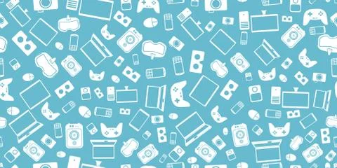 Gadgets and devices pattern collection Stock Illustration