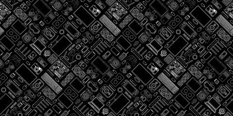Gadgets and devices pattern collection Stock Illustration
