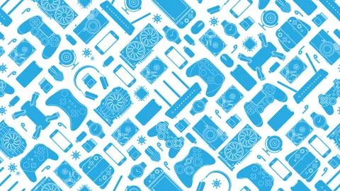 Gadgets and devices pattern collection Stock Illustration