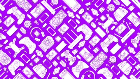 Gadgets and devices pattern collection Stock Illustration