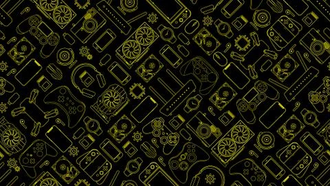 Gadgets and devices pattern collection Stock Illustration