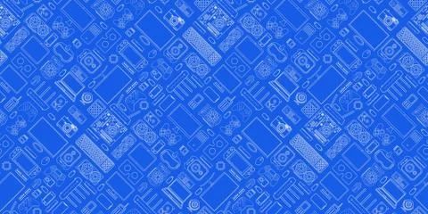 Gadgets and devices pattern collection Stock Illustration