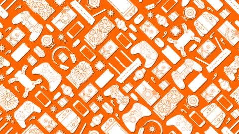 Gadgets and devices pattern collection Stock Illustration