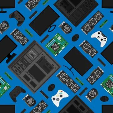 Gadgets and devices pattern collection Stock Illustration