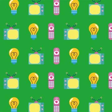 Gadgets and ideas pattern. Vector Stock Illustration