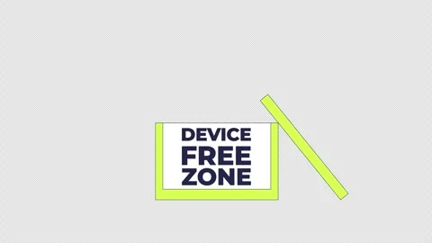 Gadgets dropping into device-free zone box 2D cartoon object animation Stock Footage 326064053