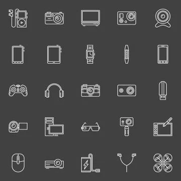 Gadgets icons set Stock Illustration
