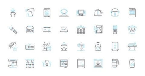 Gadgets linear icons set. Technology, Devices, Innovation, Electronics, Smartphs Stockillustratie