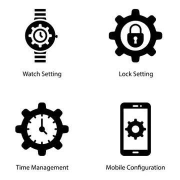Gadgets Setting Icons Stock Illustration