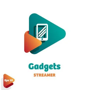 Gadgets Streamer Logo Stock Illustration
