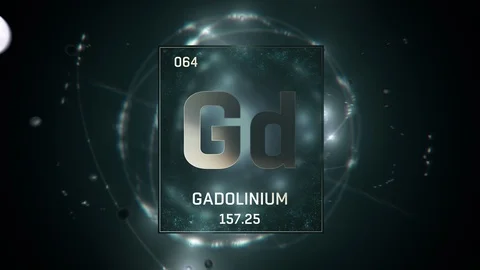 Gadolinium as Element 64 of the Periodic Table 3D animation on green background 스톡 동영상 119749165