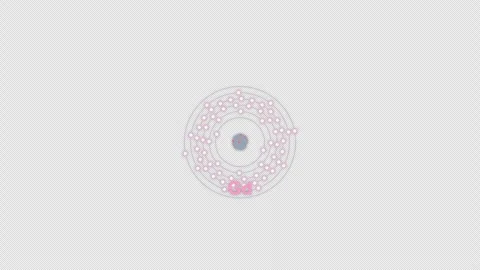 Gadolinium Gd Bohr Atom Model Clean No Text Animation Video Overlay Alpha 4K 動画素材 339367941