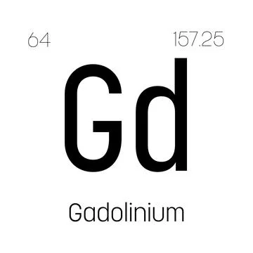 Gadolinium, Gd, periodic table element Stockillustratie