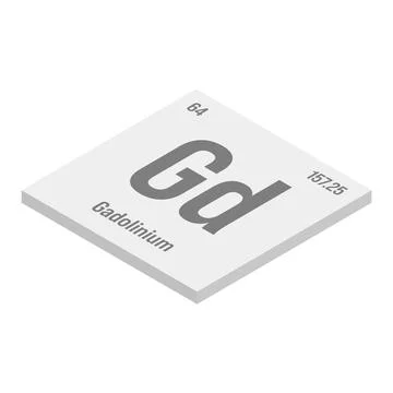 Gadolinium, Gd, periodic table element Stock Illustration
