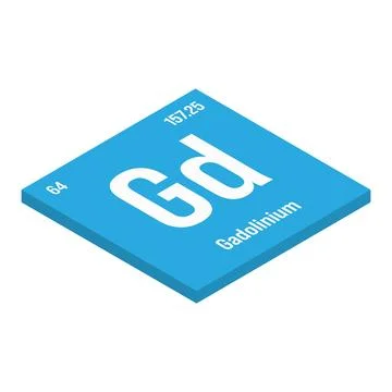 Gadolinium, Gd, periodic table element Ilustração Stock