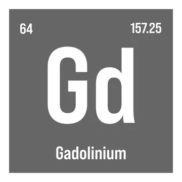 Gadolinium, Gd, periodic table element Illustrazione stock