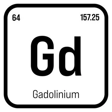 Gadolinium, Gd, periodic table element Stock Illustration