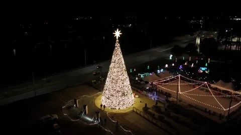 Gadsden Alabama Tree Lighting Video stock 323084690