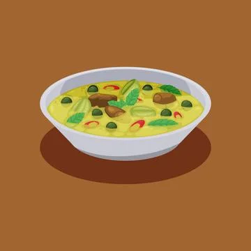 Gaeng Keow Wan background. Design with cartoon style. Stock Illustration