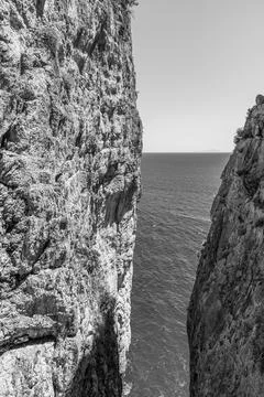Gaeta, Lazio, the Split Mountain. Stock Photos