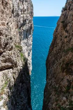 Gaeta, Lazio, the Split Mountain. Stock Photos