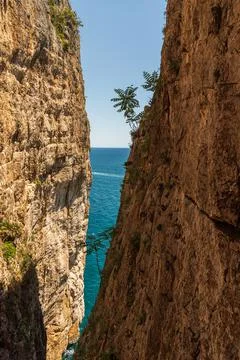 Gaeta, Lazio, the Split Mountain. Stock Photos