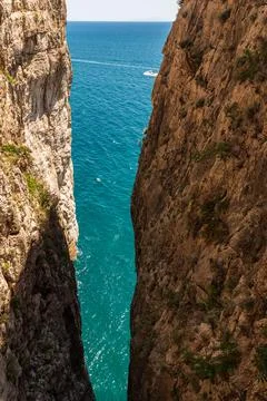 Gaeta, Lazio, the Split Mountain. Stock Photos