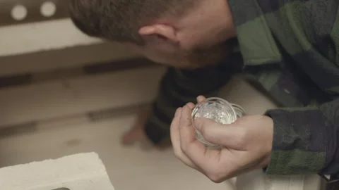 Gaffer Making Glass in Workshop Stock Footage 255549019