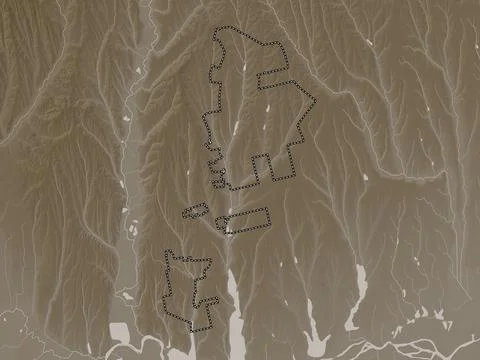 Gagauzia, Moldova. Elevation map colored in sepia tones with lakes and rivers Stock Illustration