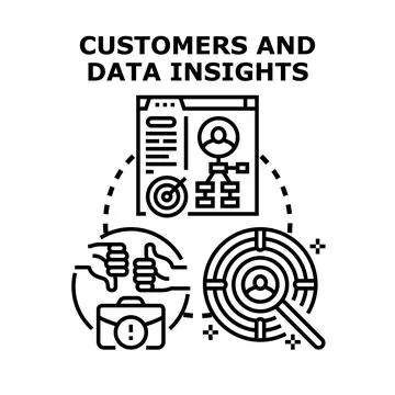 Gaining customer insights from data analytics 스톡 일러스트