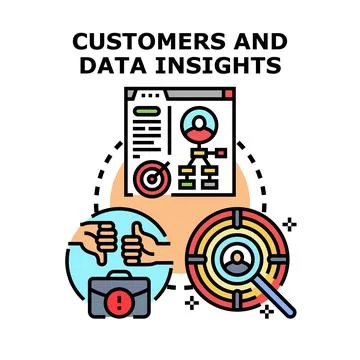 Gaining customer insights from data analytics Stock Illustration