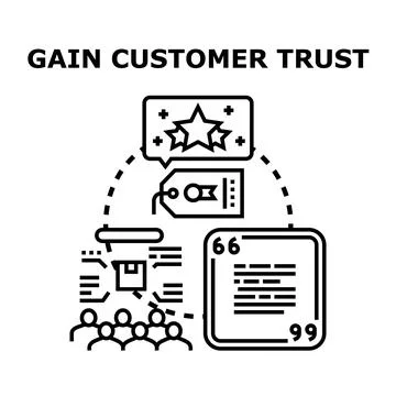 Gaining customer trust concept with good feedback Stock Illustration