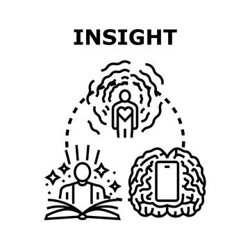 Gaining insight understanding brain connection and self awareness Stock Illustration