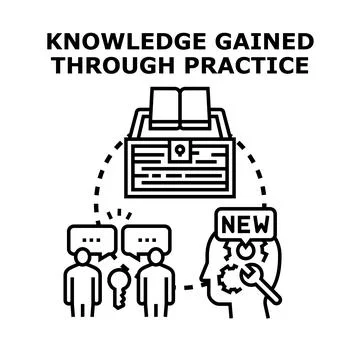 Gaining knowledge and experience through collaborative learning 스톡 일러스트