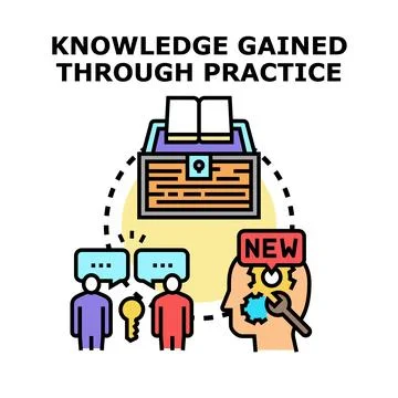 Gaining knowledge and experience through collaborative learning Stock Illustration