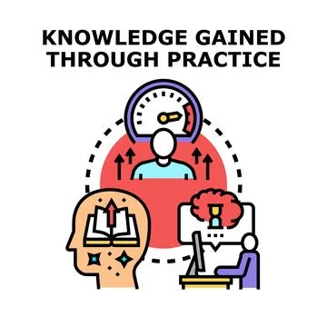 Gaining knowledge through practice and continuous learning Stock Illustration