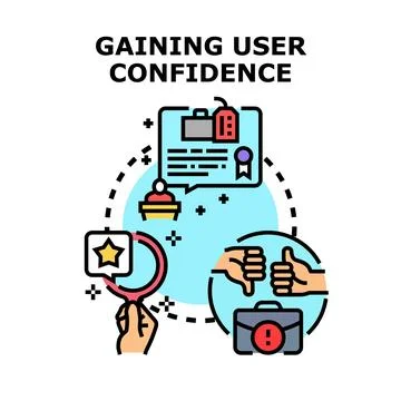 Gaining user confidence through feedback and quality evaluation Stock Illustration