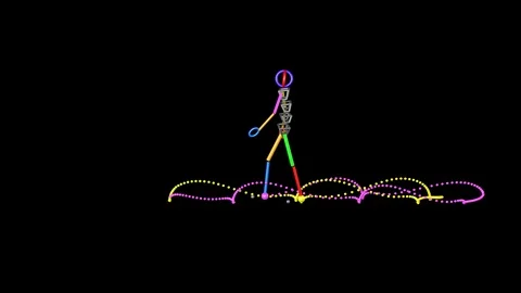 Gait recognition 3d animation of character walking Stock Footage 98905749