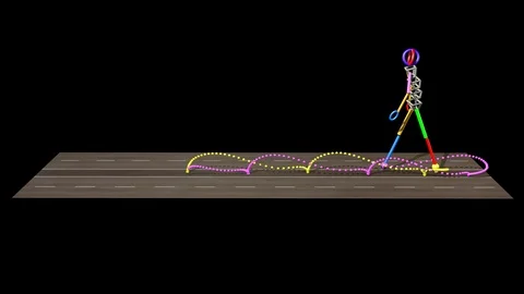 Gait recognition 3d animation of character walking Stock Footage 98905777