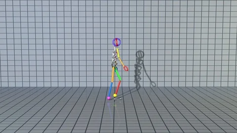 Gait recognition 3d animation of character walking Stock Footage 98905782