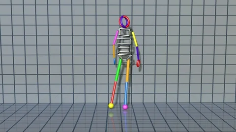 Gait recognition 3d animation of character walking Stock Footage 98905809