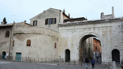 Gaius Iulius Caesar Octavianus Augustus Arch real time footage Video stock 83276356