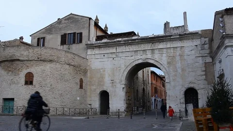 Gaius Iulius Caesar Octavianus Augustus Arch real time footage Video stock 83276383