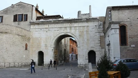 Gaius Iulius Caesar Octavianus Augustus Arch real time footage Julius Caesar Video stock 83276557