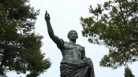 Gaius Iulius Caesar Octavianus Augustus Julius Caesar Statue Romans Emperor Video stock 83277356