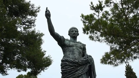 Gaius Iulius Caesar Octavianus Augustus Julius Caesar Statue Romans Emperor Video stock 83277738