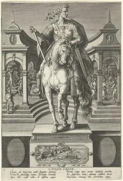 Gaius Julius Caesar, born 13 July 100 BC in Rome, died 15 March 44 BC, was a Stock Illustration