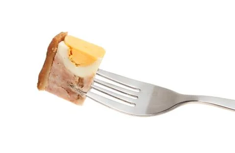 Gala pie on fork Stock Photos