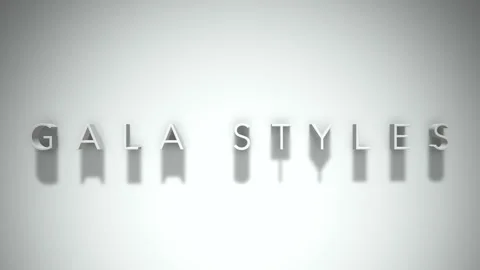 Gala styles 3D title animation with shadows on a white background Stock Footage 297217524