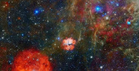 Galactic background. Elements of this image furnished by NASA Galactic bac... Stock Photos